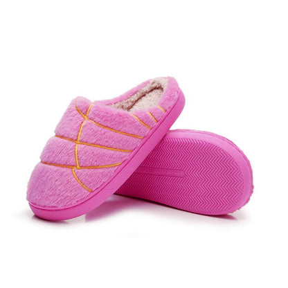 Christmas Couple Color Matching Cute Bread Cotton Slippers Indoor anti Slip Slippers, Autumn and Winter Warm Plush Shoes in Stock