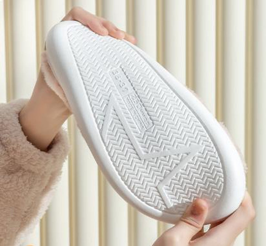 Christmas Couple Color Matching Cute Bread Cotton Slippers Indoor anti Slip Slippers, Autumn and Winter Warm Plush Shoes in Stock