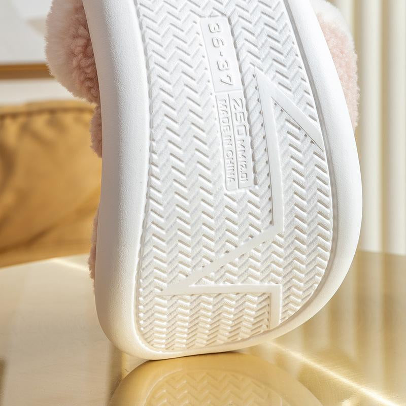 Christmas Couple Color Matching Cute Bread Cotton Slippers Indoor anti Slip Slippers, Autumn and Winter Warm Plush Shoes in Stock