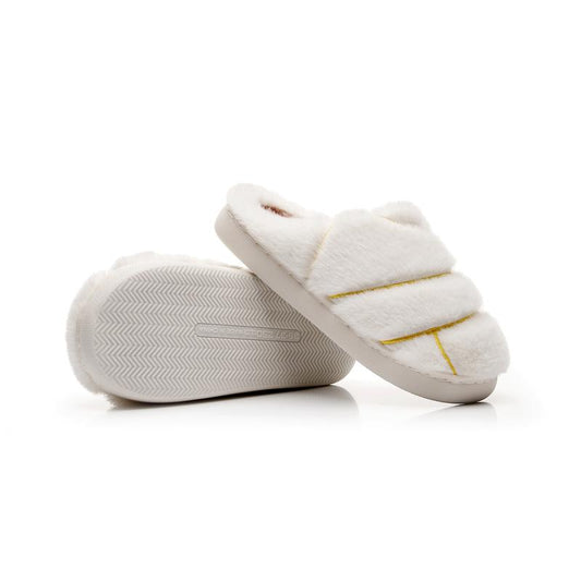 Christmas Couple Color Matching Cute Bread Cotton Slippers Indoor anti Slip Slippers, Autumn and Winter Warm Plush Shoes in Stock